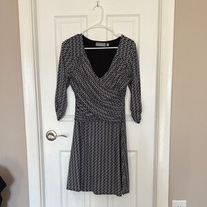 Elegant Black and White Long Sleeve Dress